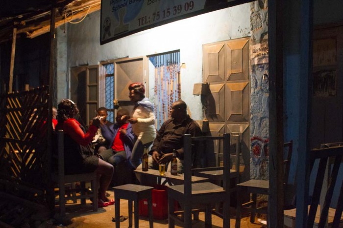 Cameroonians hanging out at a bar on New Year's Eve.